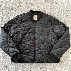 ETIREL Women’s Black Quilted Puffer Jacket Sporty Ski Hiking Gorpcore Size L